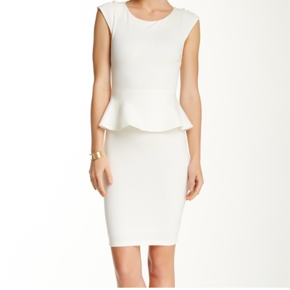 Elegant White Peplum Dress